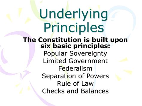 Underlying Principles: