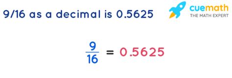 Understanding 0.5625: The Decimal Form of 9/16