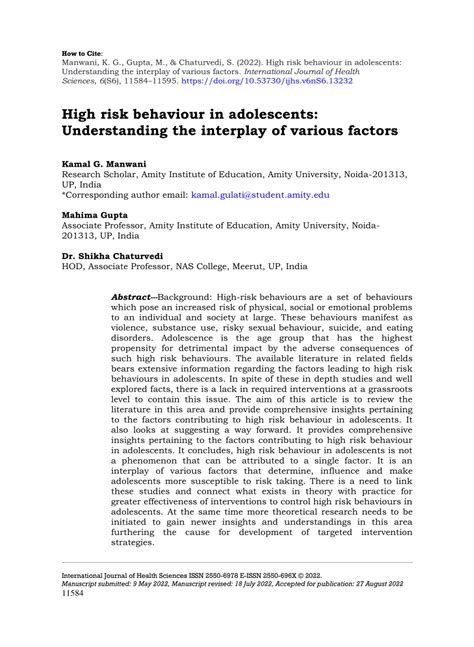 Understanding Adolescents at Risk PDF