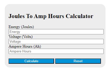 Understanding Ampere Hours and Joules