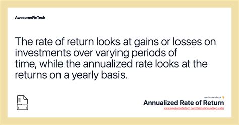 Understanding Annualized Rate of Return