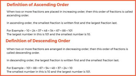 Understanding Ascending and Descending Order