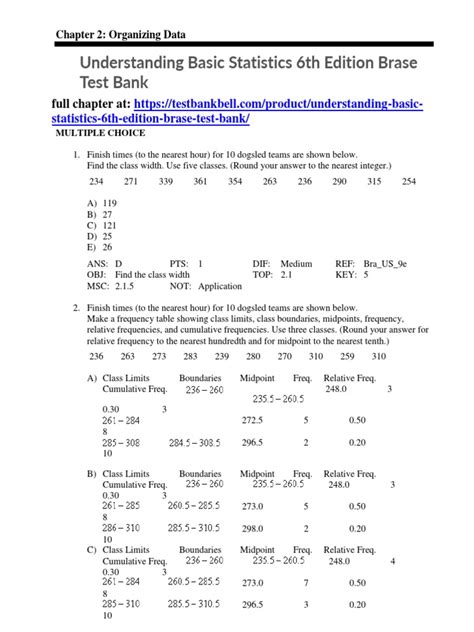 Understanding Basic Statistics Brase Answers Ebook Reader