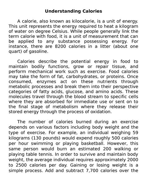 Understanding Calorie Units