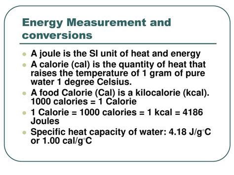 Understanding Calorie and Joule Measurements