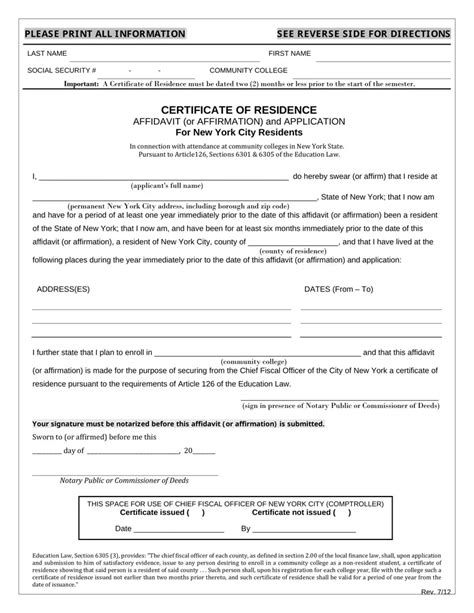 Understanding Certificate of Residence