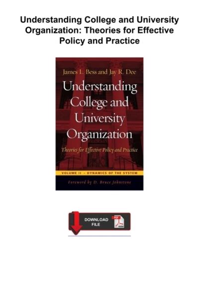 Understanding College and University Organization Theories for Effective Policy and Practice; Volume Doc