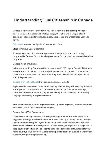 Understanding Dual Citizenship in Canada