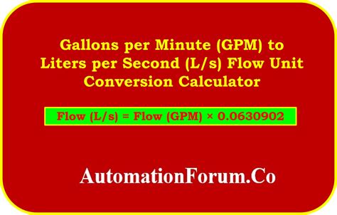 Understanding Gallons Per Minute and Liters Per Minute