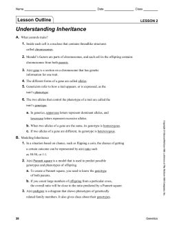 Understanding Inheritance Outline Answer Key Reader