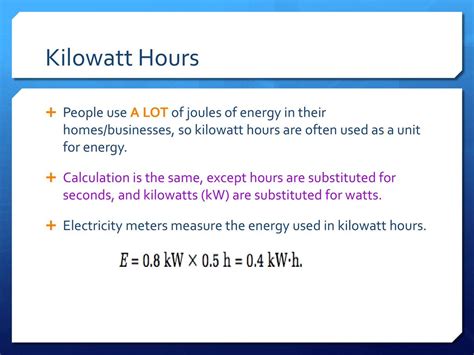 Understanding Joules and Kilowatts