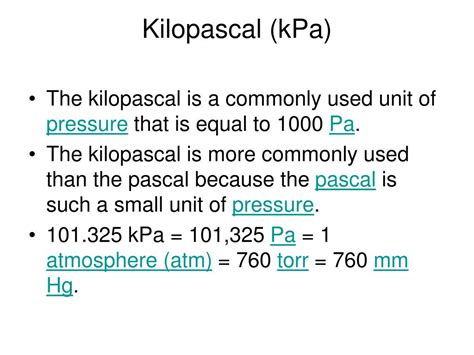 Understanding Kilopascals: A Definition