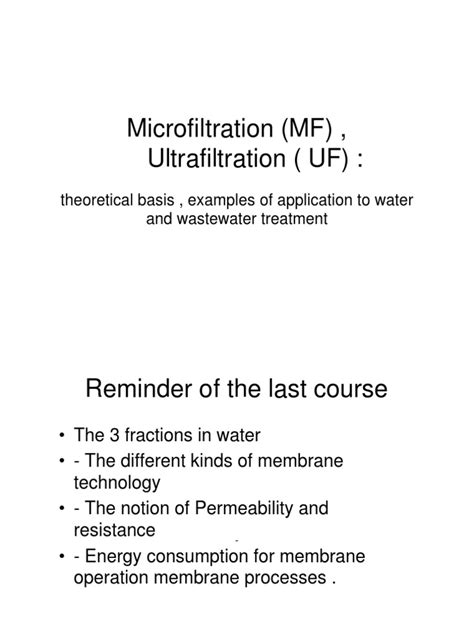 Understanding MF and UF: A Comprehensive Guide to Microfiltration and Ultrafiltration