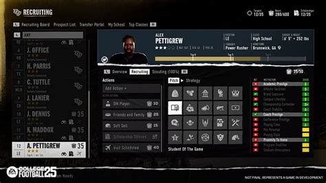 Understanding NCAA Football 25 Recruiting Symbols