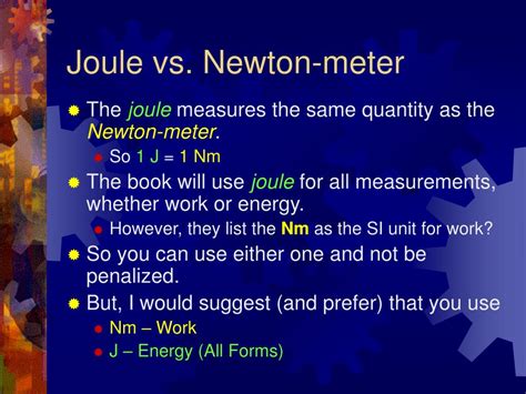 Understanding Newton Meters and Joules