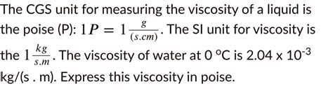 Understanding Poise: A Unit of Viscosity