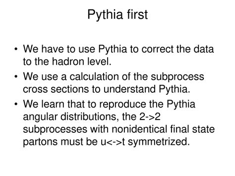 Understanding Pythia