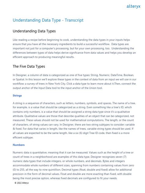 Understanding Transcript Types