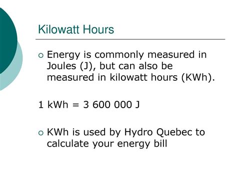 Understanding kWh and Joules