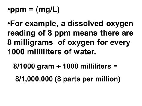 Understanding ppm, mg, and ml