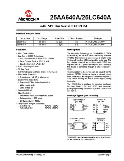 Understanding the 25LC640AT-I/ST