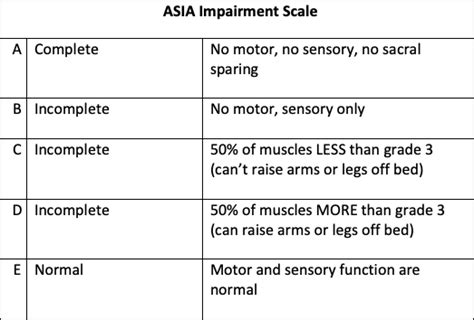 Understanding the ASIA Impairment Scale