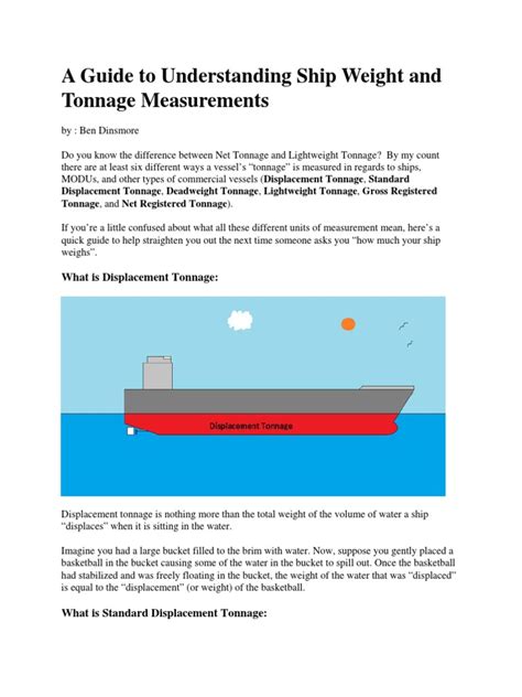 Understanding the Basics of Tonnage Measurement