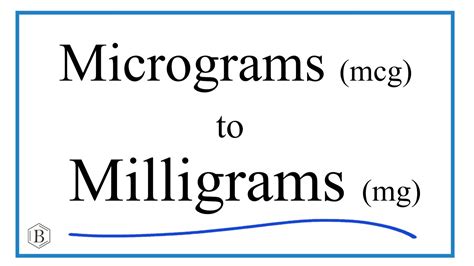 Understanding the Conversion: 20mg to mcg (Micrograms)