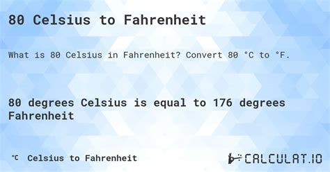 Understanding the Conversion: 80 Celsius to Fahrenheit