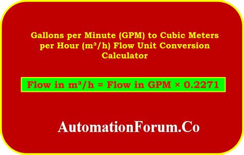 Understanding the Conversion between Meters Cubed Per Hour (m³/hr) and Gallons Per Minute (GPM)