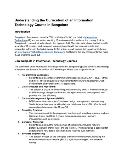 Understanding the Course Curriculum