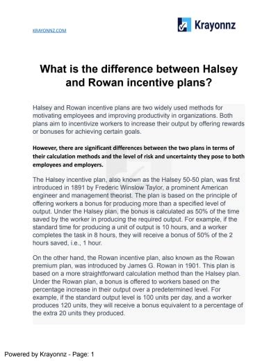 Understanding the Differences Between Halsey and Rowan Plans