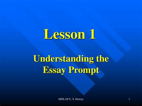 Understanding the Essays