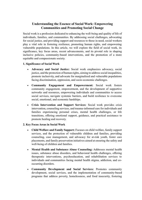 Understanding the Essence of Social Work