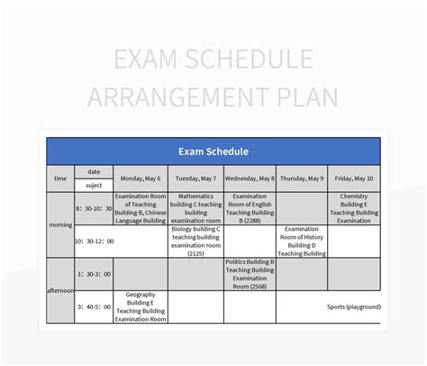 Understanding the Exam Schedule