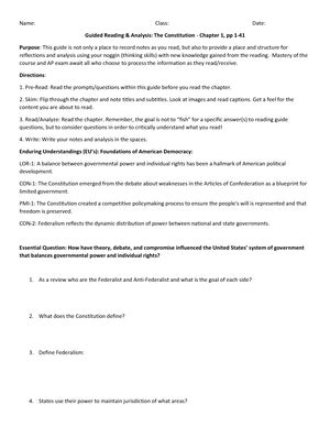 Understanding the Foundation of American Government: Unit 1 Progress Check
