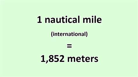 Understanding the Meters and Nautical Miles