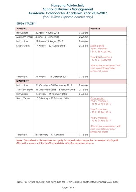 Understanding the NYP Academic Calendar