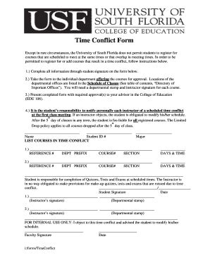 Understanding the Pitt Time Conflict Form