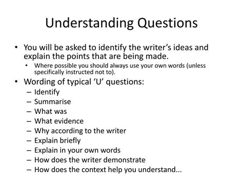 Understanding the Question