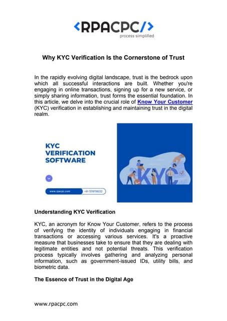 Understanding the Significance of KYC: A Cornerstone of Trust