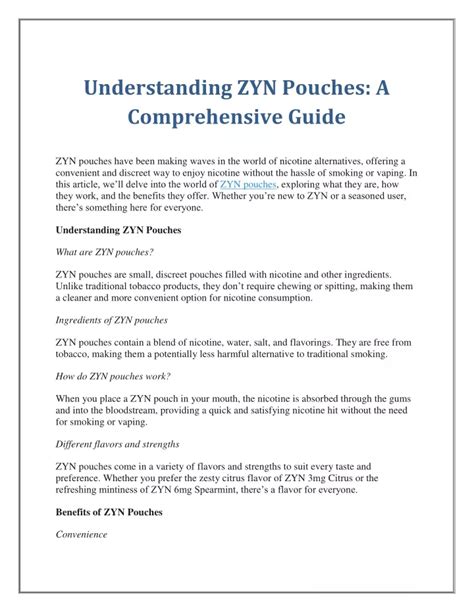 Understanding the Swallowability of Saliva with Zyn Pouches: A Comprehensive Guide