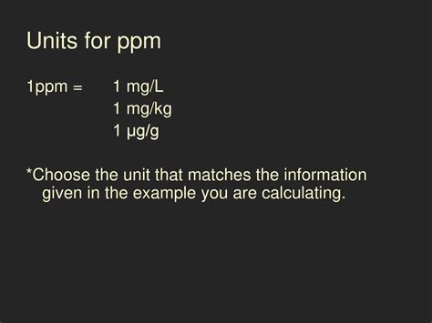 Understanding the Units: ppm and mg/l