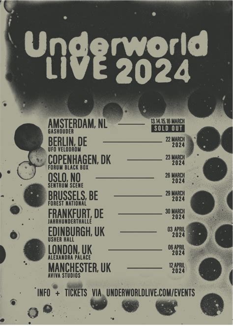 Underworld Techno Tour Dates: 2023 - 2024