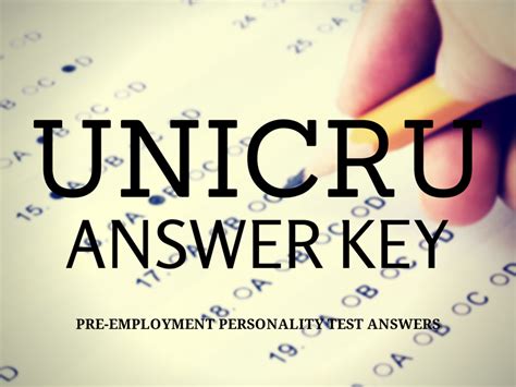 Unicru Personality Test Answers Epub