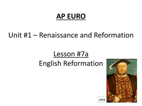 Unit 1: The Renaissance and Reformation