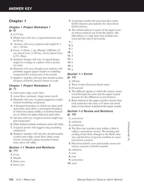 Unit 1 Answer Key Plate Tectonics And Earth Structure Reader