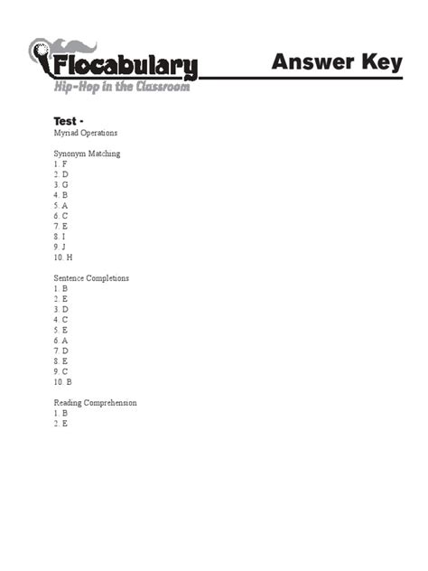 Unit 10 Flocabulary Answer Key Yellow Doc