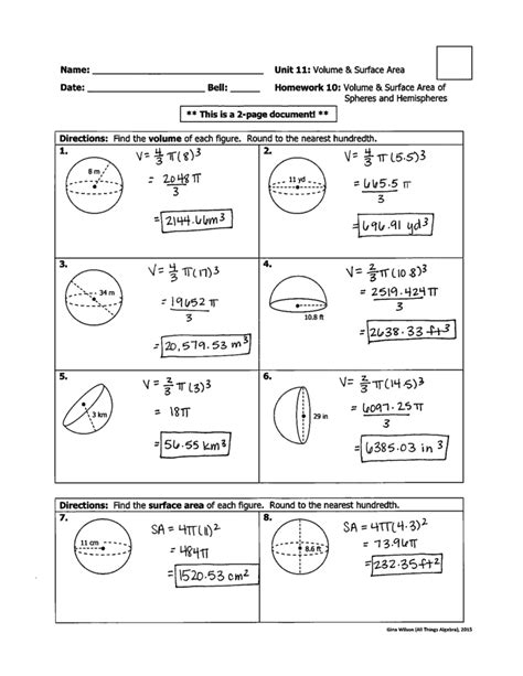 Unit 11: Volume and Surface Area
