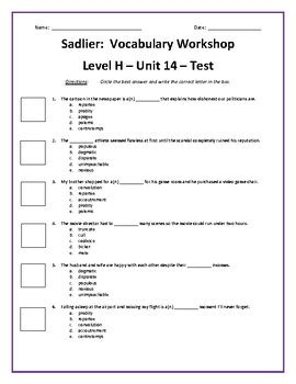 Unit 14 Vocabulary And Spelling Answer Reader